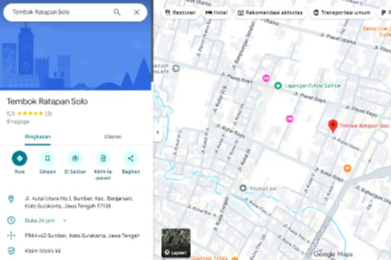 Alamat Rumah Jokowi di Google Maps Diberi Label 'Tembok Ratapan Solo'