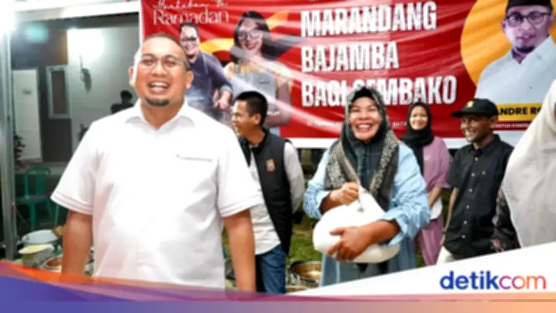 Andre Rosiade dan Chef Magdalena Gelar Marandang dan Buka Puasa di Huntara Batang Anai