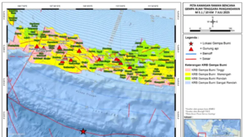 Gempa Magnitudo 4,8 Guncang Pangandaran, Getaran Terasa hingga Bandung