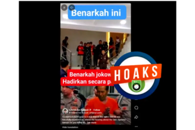 Hoaks Jemput Paksa Jokowi ke Sidang Ijazah Palsu Beredar di Media Sosial