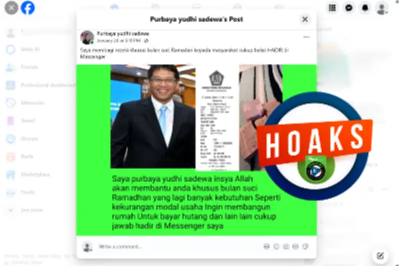 Menteri Keuangan Purbaya Yudhi Sadewa Disebut Tawarkan Bantuan Modal, Ternyata Modus Penipuan