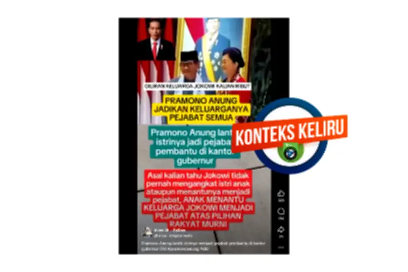 Narasi Media Sosial: Gubernur DKI Pramono Anung Dituduh Lantik Istri Jadi Pejabat