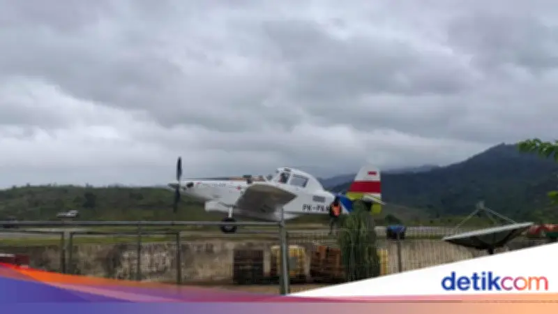 Pesawat Pengangkut BBM Jatuh di Perbukitan Krayan Kaltara, Pilot Selamat Usai Terjun Payung