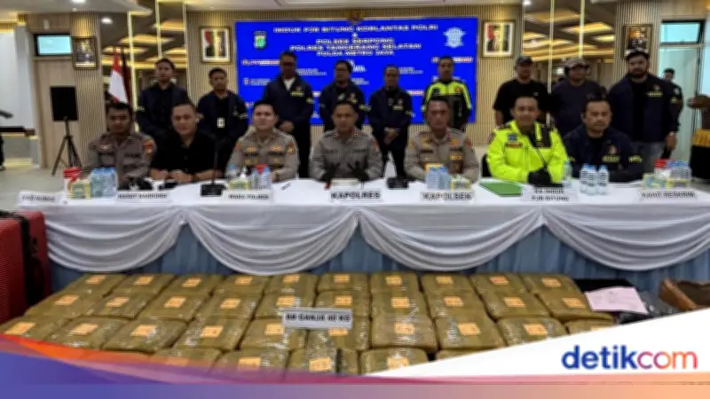 Polres Tangsel Ungkap Peredaran Narkoba Lintas Provinsi, 40 Kg Ganja Disita