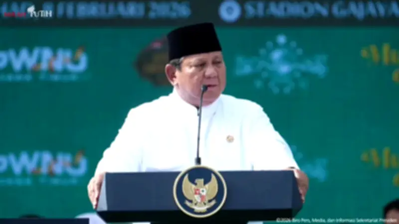 Prabowo Tegaskan Kerukunan Pemimpin Kunci Kemajuan Bangsa di Mujahadah Kubro NU