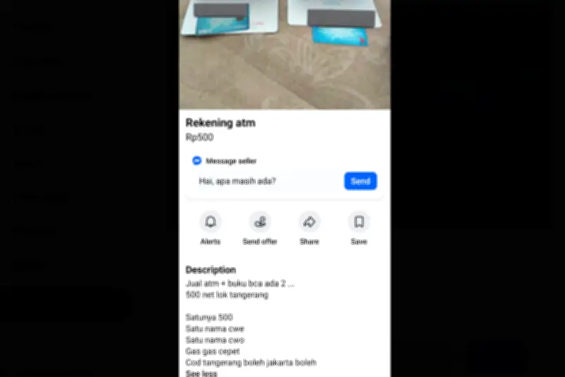 Praktik Jual Beli Rekening Bank di Facebook, Wadah Baru Kejahatan Digital?