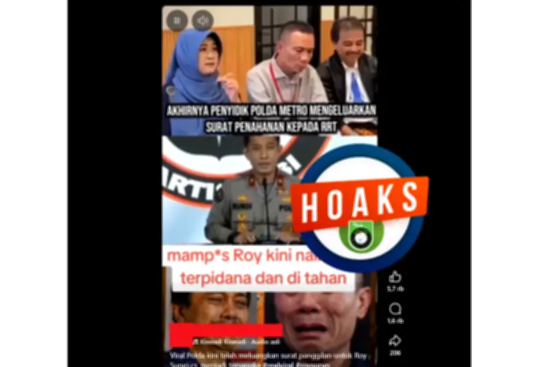 Roy Suryo Tersangka Ijazah Palsu, Bukan Terpidana: Hoaks Penahanan Beredar