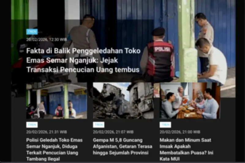 Toko Emas Nganjuk Digeledah, Misi Gaza, dan Ramadhan Jadi Tren Berita