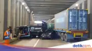 Detik-Detik Mencekam Truk Trailer Seruduk 6 Mobil di Underpass Jagorawi