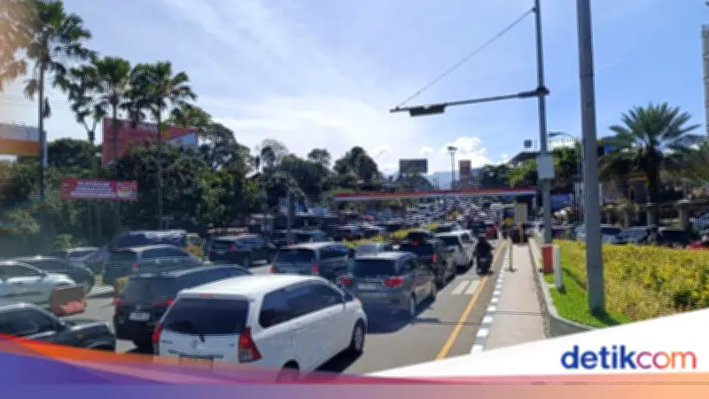 7.000 Kendaraan Serbu Puncak, Polisi Berlakukan One Way Lebih Awal