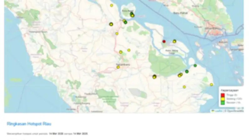 BMKG Pekanbaru Deteksi 143 Titik Panas di Riau, Pelalawan Paling Parah dengan 49 Titik