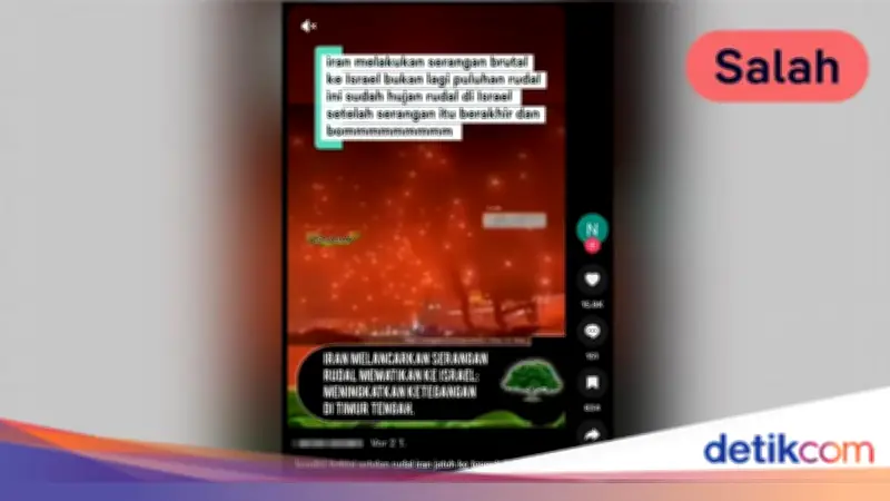 Cek Fakta: Video 'Hujan Rudal Iran ke Israel' Ternyata Kembang Api di Aljazair