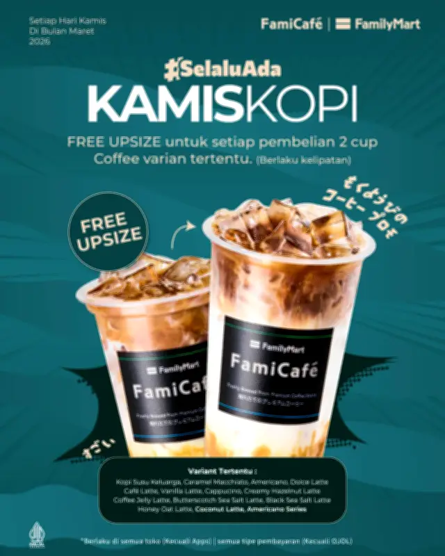 FamilyMart Indonesia Hadirkan Promo Kopi Gratis Upsize Setiap Kamis di Maret 2026