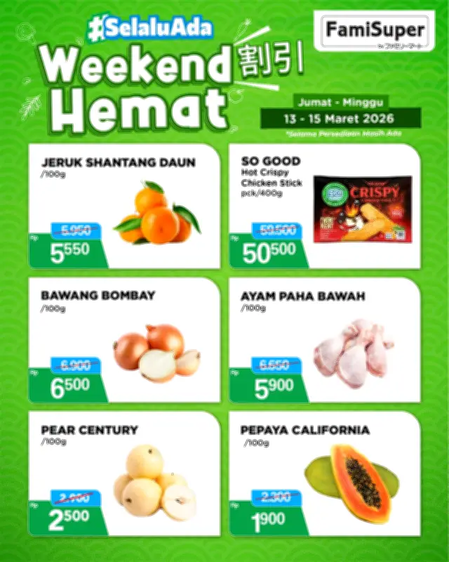 FamilyMart Indonesia Luncurkan Promo Weekend Hemat, Berlaku 13-15 Maret 2026