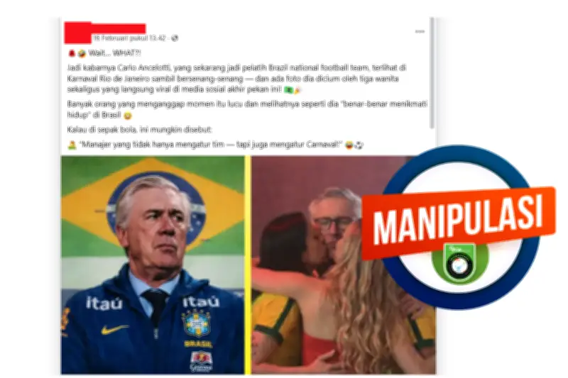 Foto Ancelotti di Karnaval Brasil Ternyata Hoaks Buatan AI