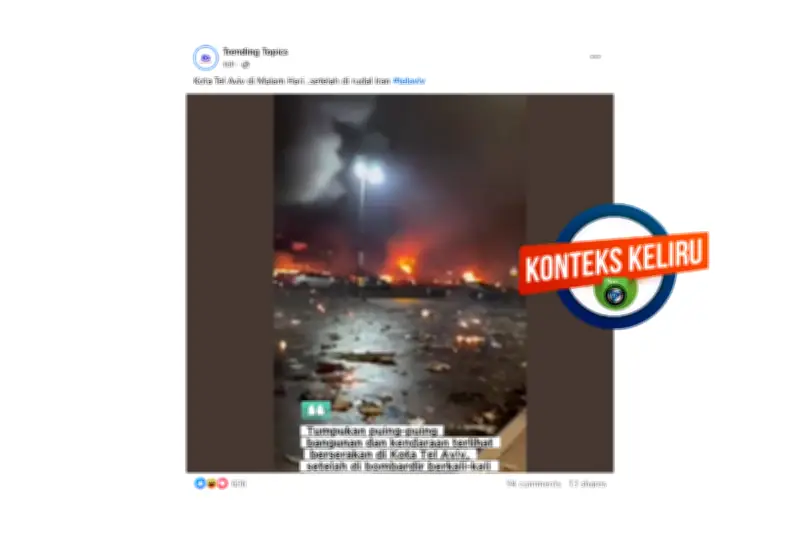 Foto Klaim Serangan Iran di Tel Aviv Ternyata Hoaks yang Beredar di Media Sosial