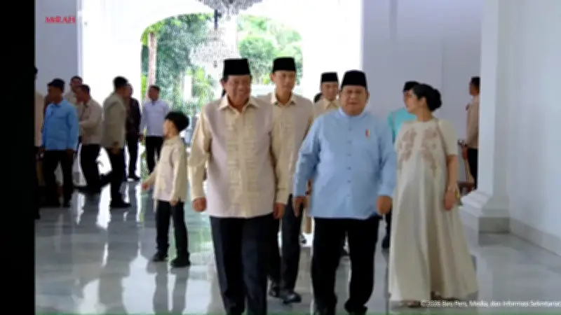 Halalbihalal di Istana: SBY dan Keluarga Sambangi Open House Presiden Prabowo