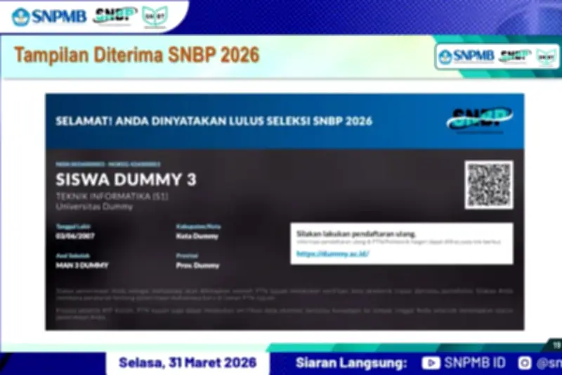 Kenali Tampilan Layar Pengumuman SNBP 2026: Ciri-Ciri Lolos atau Tidak