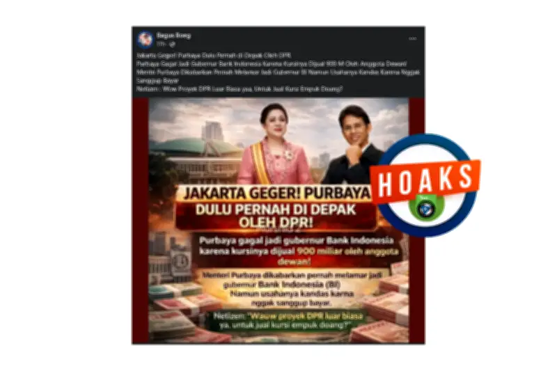 Menteri Keuangan Purbaya Diklaim Gagal Jadi Gubernur BI karena Tak Bayar Rp 900 Miliar