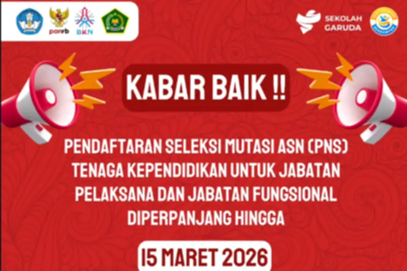 Mutasi ASN untuk Tenaga Pendidik SMA Unggul Garuda Diperpanjang, Cek Syaratnya
