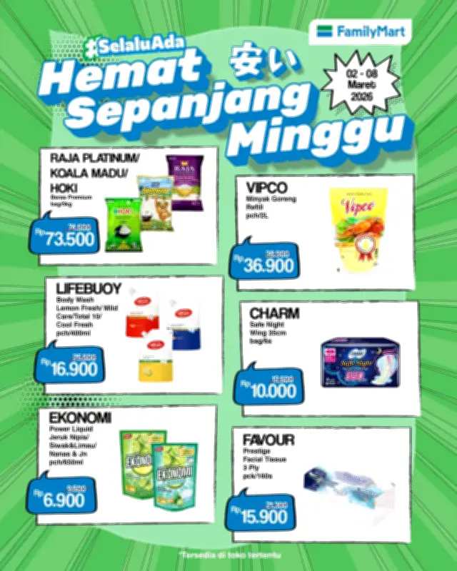 Promo FamilyMart Maret 2026: Diskon Kebutuhan Sehari-hari Hingga 8 Maret