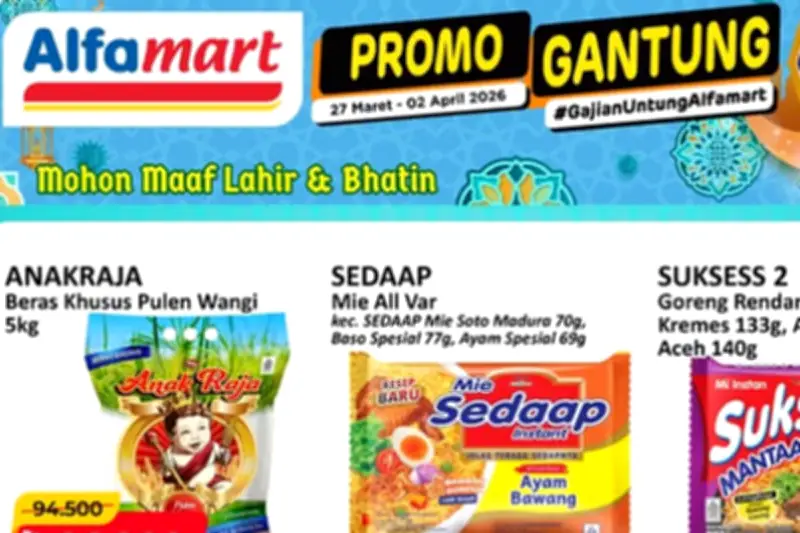 Promo Gantung Alfamart 27 Maret 2026: Beras 5 Kg Mulai Rp 35.000