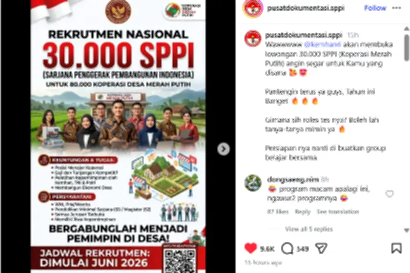 Rekrutmen 30.000 Sarjana Penggerak untuk Koperasi Desa Diklaim Hoaks