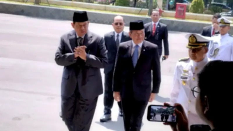 SBY dan JK Melayat Almarhum Juwono Sudarsono di Kemhan, Jenazah Disemayamkan di Ruang Hening
