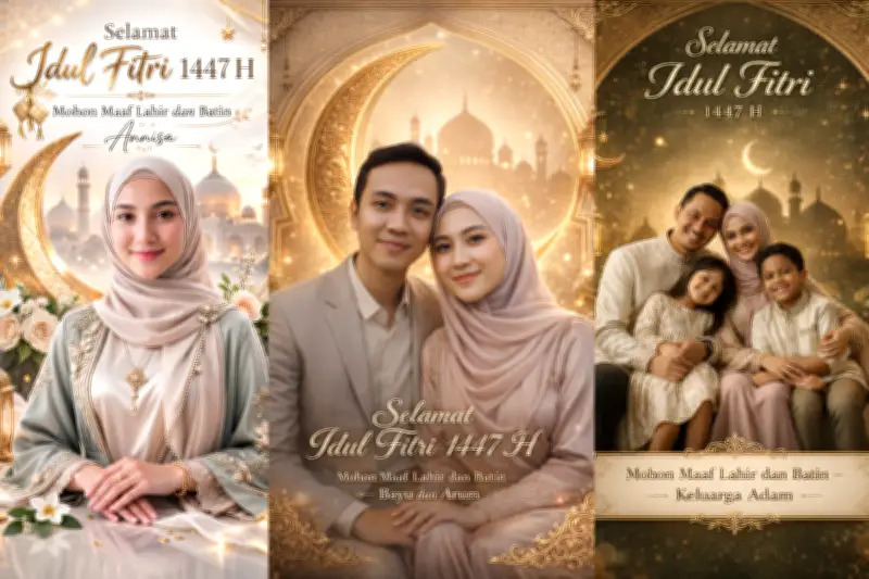 Ubah Foto Selfie Jadi Kartu Ucapan Lebaran Elegan dengan Bantuan AI