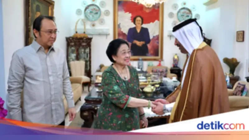 Didampingi Prananda, Megawati Terima Kunjungan Dubes Qatar Sultan bin Mubarak Al-Dosari