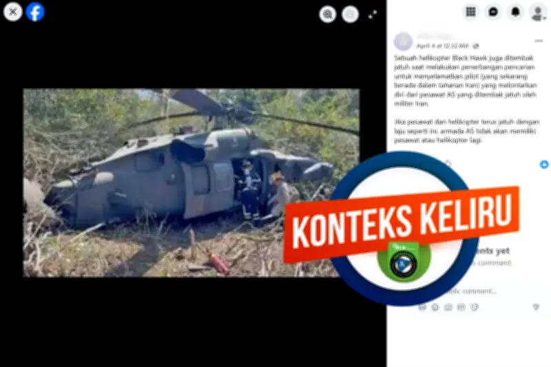 Foto Helikopter Black Hawk Jatuh Disebut di Iran, Ternyata Informasi Keliru