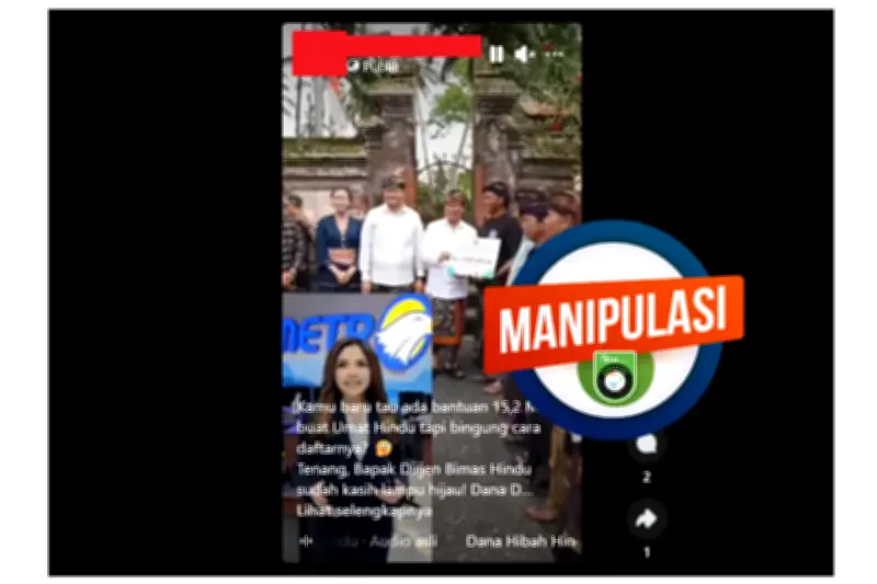 Hoaks Bantuan Rp 15,2 Miliar dari Dirjen Bimas Hindu Kemenag Ternyata Rekayasa AI