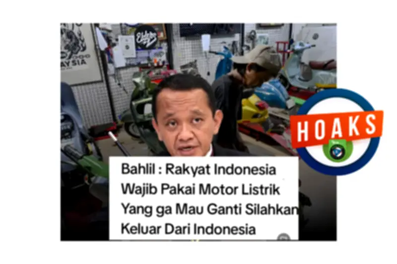 Hoaks Beredar: Menteri Bahlil Diklaim Wajibkan Motor Listrik