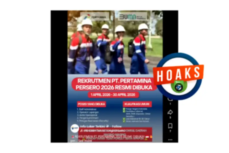 Hoaks Rekrutmen PT Pertamina April 2026, Waspada Penipuan Lowongan Kerja