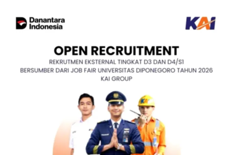 KAI Buka Lowongan Kerja untuk D3, D4, dan S1 di Job Fair Undip 2026