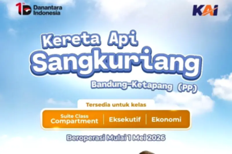 KAI Luncurkan KA Sangkuriang, Rute Bandung-Banyuwangi Mulai Mei 2026