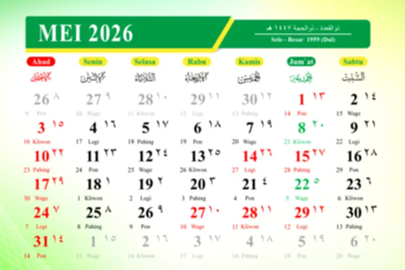Kalender Mei 2026 Ramah Liburan: 11 Hari Merah dan 3 Long Weekend Menanti
