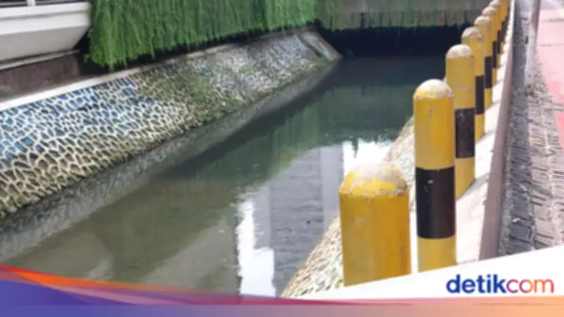 Kondisi Kali Cideng Depan Plaza Indonesia Pasca Operasi Pembersihan Ikan Sapu-Sapu