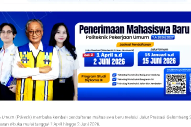 Pendaftaran Politeknik PU 2026: Jurusan dan Syarat Lengkap