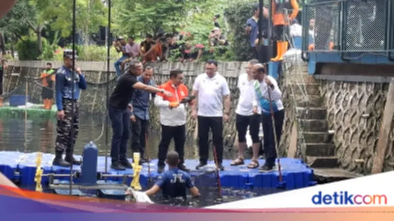 Pramono Tinjau Penangkapan Ikan Sapu-Sapu di Jakut, Hasil Tembus 200 Kg
