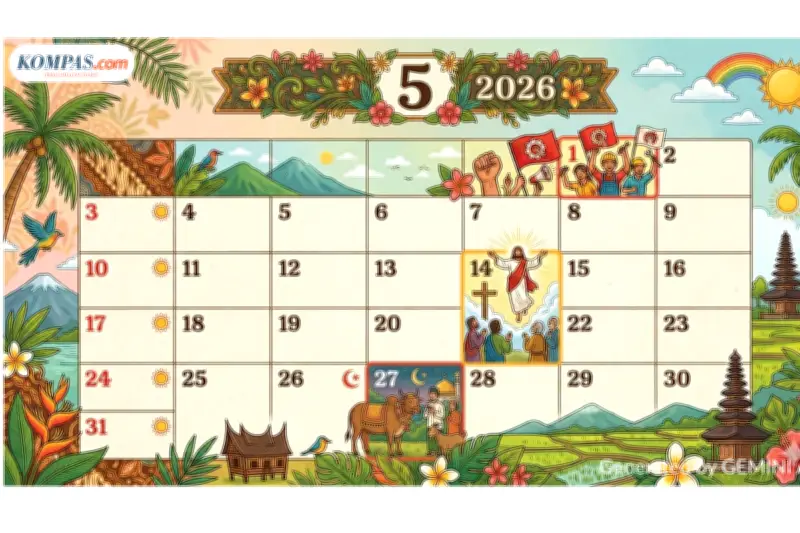 Tanggal Merah dan Cuti Bersama Mei 2026: Ada 4 Hari Libur Nasional dan 2 Cuti Bersama