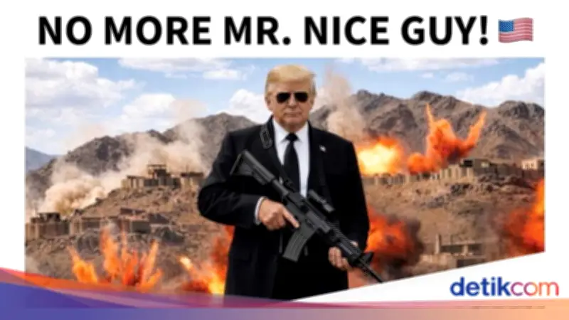 Trump Unggah Foto AI Bergaya Bersenjata, Ancang-Ancam Iran: No More Mr Nice Guy!