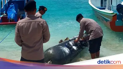 Benda Mirip Torpedo dengan Tulisan Aksara China Ditemukan di Perairan Gili Trawangan NTB