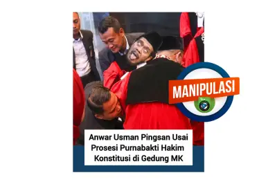 Hoaks Foto Anwar Usman Pingsan Saat Wisuda Purnabakti