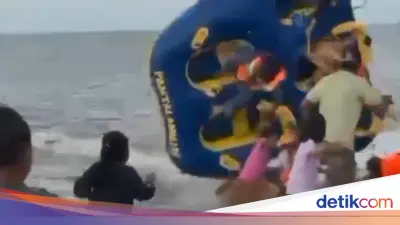 Wisatawan Terluka Usai Terlempar dari Donat Boat di Pantai Pinrang