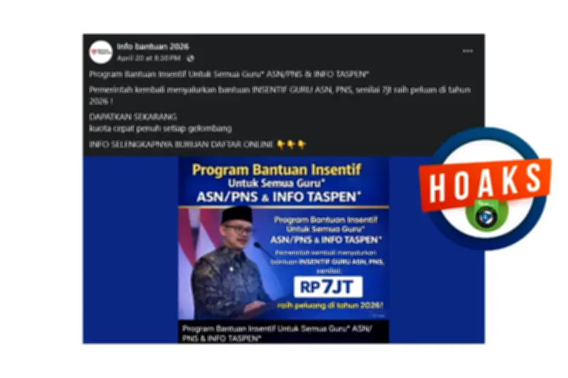 Bantuan Insentif Rp 7 Juta untuk Guru ASN Hoaks, Waspada Penipuan