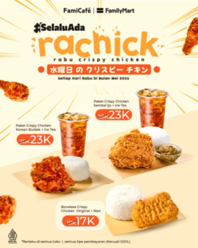 FamilyMart Diskon Rachick Setiap Rabu Mei 2026, Paket Ayam Crispy Lebih Hemat