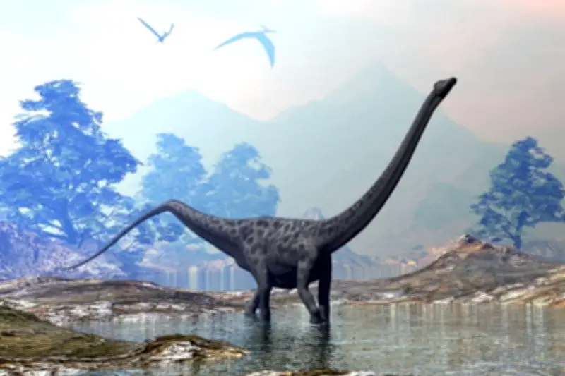 Fosil Kulit Langka Ungkap Warna Asli Dinosaurus Berleher Panjang