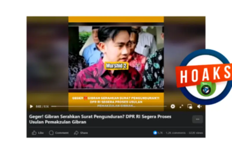 Hoaks Gibran Mundur dari Wapres, Video Lama Dipelintir