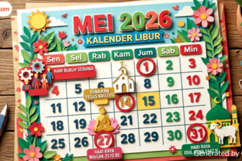 Kalender Mei 2026: Tanggal Merah, Cuti Bersama, dan Long Weekend